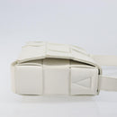 BOTTEGA VENETA MAXI INTRECCIATO Cassette Bag Leather White Silver Auth mr2874V-4