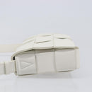 BOTTEGA VENETA MAXI INTRECCIATO Cassette Bag Leather White Silver Auth mr2874V-5