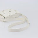 BOTTEGA VENETA MAXI INTRECCIATO Cassette Bag Leather White Silver Auth mr2874V-7