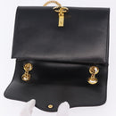 CELINE Chain Shoulder Bag Leather Black Gold Auth mr2876A-16