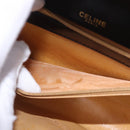 CELINE Chain Shoulder Bag Leather Black Gold Auth mr2876A-24