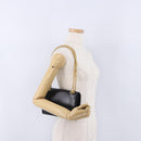 CELINE Chain Shoulder Bag Leather Black Gold Auth mr2876A-26