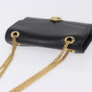 CELINE Chain Shoulder Bag Leather Black Gold Auth mr2876A-6