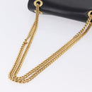 CELINE Chain Shoulder Bag Leather Black Gold Auth mr2876A-7