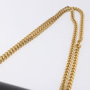CELINE Chain Shoulder Bag Leather Black Gold Auth mr2876A-8