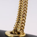 CELINE Chain Shoulder Bag Leather Black Gold Auth mr2876A-9