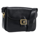 CELINE Shoulder Bag Leather Black Gold Auth mr2877-1