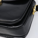 CELINE Shoulder Bag Leather Black Gold Auth mr2877-14