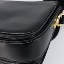 CELINE Shoulder Bag Leather Black Gold Auth mr2877-16