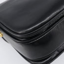 CELINE Shoulder Bag Leather Black Gold Auth mr2877-17