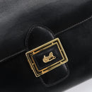CELINE Shoulder Bag Leather Black Gold Auth mr2877-18