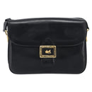 CELINE Shoulder Bag Leather Black Gold Auth mr2877-13
