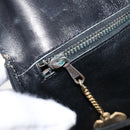 CELINE Shoulder Bag Leather Black Gold Auth mr2877-11