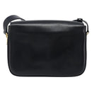 CELINE Shoulder Bag Leather Black Gold Auth mr2877-2
