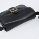 CELINE Shoulder Bag Leather Black Gold Auth mr2877-6