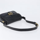 CELINE Shoulder Bag Leather Black Gold Auth mr2877-7