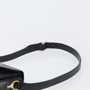 CELINE Shoulder Bag Leather Black Gold Auth mr2877-8