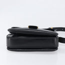 CELINE Shoulder Bag Leather Black Gold Auth mr2877-5