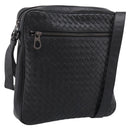 BOTTEGA VENETA INTRECCIATO Shoulder Bag Leather Black Silver Auth mr2878V-1