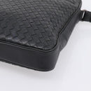 BOTTEGA VENETA INTRECCIATO Shoulder Bag Leather Black Silver Auth mr2878V-10