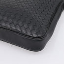 BOTTEGA VENETA INTRECCIATO Shoulder Bag Leather Black Silver Auth mr2878V-12