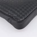 BOTTEGA VENETA INTRECCIATO Shoulder Bag Leather Black Silver Auth mr2878V-13