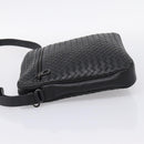 BOTTEGA VENETA INTRECCIATO Shoulder Bag Leather Black Silver Auth mr2878V-4