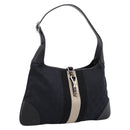 GUCCI GG Canvas Jackie Sherry Line Hand Bag Black Silver 001 4057 Auth mr2879A-1
