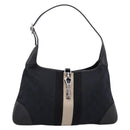 GUCCI GG Canvas Jackie Sherry Line Hand Bag Black Silver 001 4057 Auth mr2879A-13