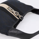 GUCCI GG Canvas Jackie Sherry Line Hand Bag Black Silver 001 4057 Auth mr2879A-6