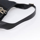 GUCCI GG Canvas Jackie Sherry Line Hand Bag Black Silver 001 4057 Auth mr2879A-7