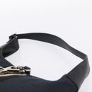 GUCCI GG Canvas Jackie Sherry Line Hand Bag Black Silver 001 4057 Auth mr2879A-8