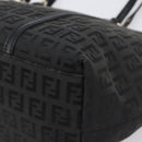 FENDI Zucchino Canvas Hand Bag Black Gold Auth mr2880A-10
