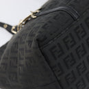 FENDI Zucchino Canvas Hand Bag Black Gold Auth mr2880A-11
