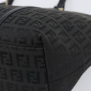 FENDI Zucchino Canvas Hand Bag Black Gold Auth mr2880A-12