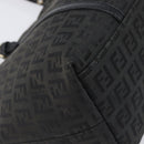 FENDI Zucchino Canvas Hand Bag Black Gold Auth mr2880A-13