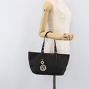 FENDI Zucchino Canvas Hand Bag Black Gold Auth mr2880A-24