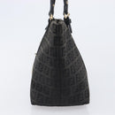 FENDI Zucchino Canvas Hand Bag Black Gold Auth mr2880A-4