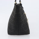 FENDI Zucchino Canvas Hand Bag Black Gold Auth mr2880A-5