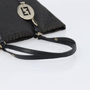 FENDI Zucchino Canvas Hand Bag Black Gold Auth mr2880A-7