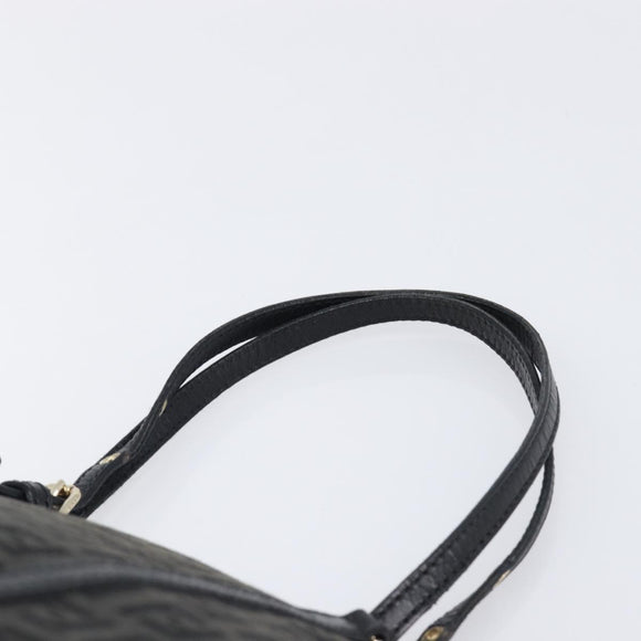 FENDI Zucchino Canvas Hand Bag Black Gold Auth mr2880A