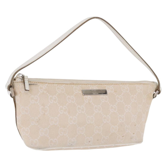 GUCCI GG Canvas Accessory Pouch Beige Gold 039 1103 2123 Auth mr2881