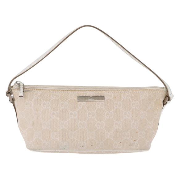 GUCCI GG Canvas Accessory Pouch Beige Gold 039 1103 2123 Auth mr2881