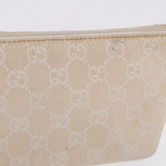 GUCCI GG Canvas Accessory Pouch Beige Gold 039 1103 2123 Auth mr2881