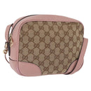 GUCCI GG Canvas Shoulder Bag Beige Gold 449413 Auth mr2883-1