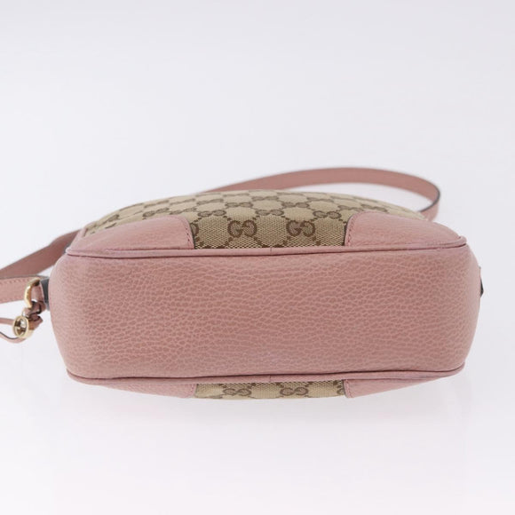 GUCCI GG Canvas Shoulder Bag Beige Gold 449413 Auth mr2883