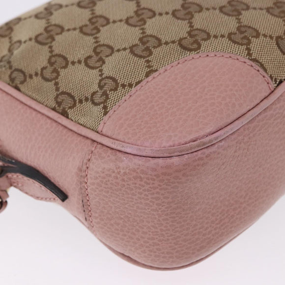 GUCCI GG Canvas Shoulder Bag Beige Gold 449413 Auth mr2883