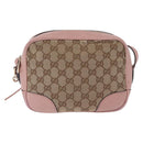 GUCCI GG Canvas Shoulder Bag Beige Gold 449413 Auth mr2883-13