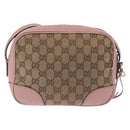 GUCCI GG Canvas Shoulder Bag Beige Gold 449413 Auth mr2883-3
