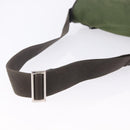 PRADA Shoulder Bag Nylon Khaki Silver Auth mr2884-9